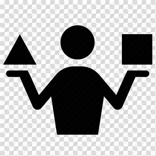 man holding triangle and square shapes illustration, Computer Icons Scalable Graphics , Compare Free Icon transparent background PNG clipart