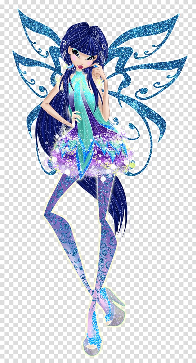 Bloom Musa Roxy Flora Tecna, glitter mermaid tail transparent background PNG clipart