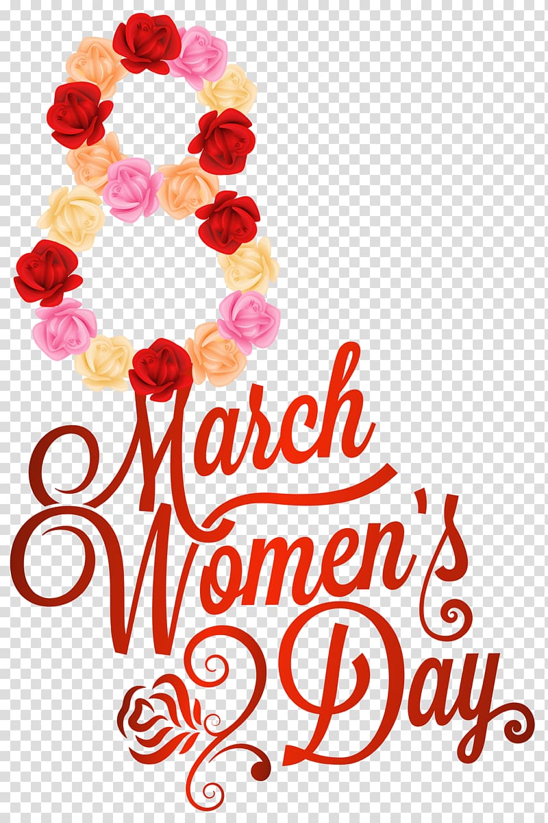 8 March women's day graphic illustration, International Women\'s Day Valentine\'s Day , Red 8 March Womens Day transparent background PNG clipart