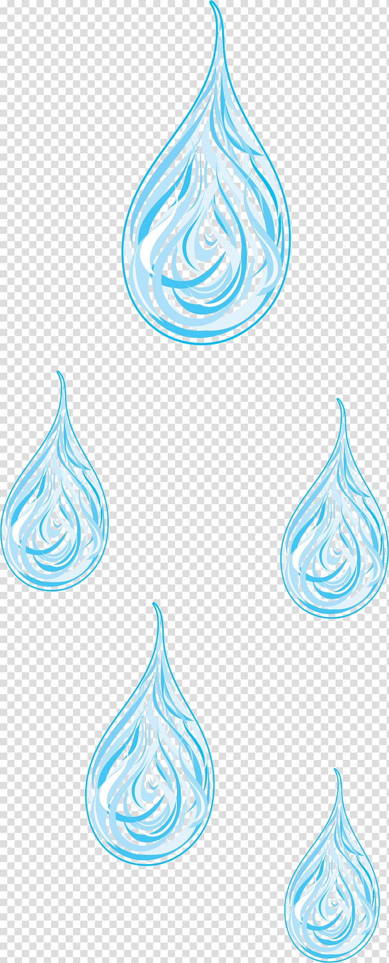 Drop Water Line art Cartoon, Blue water droplets float transparent background PNG clipart