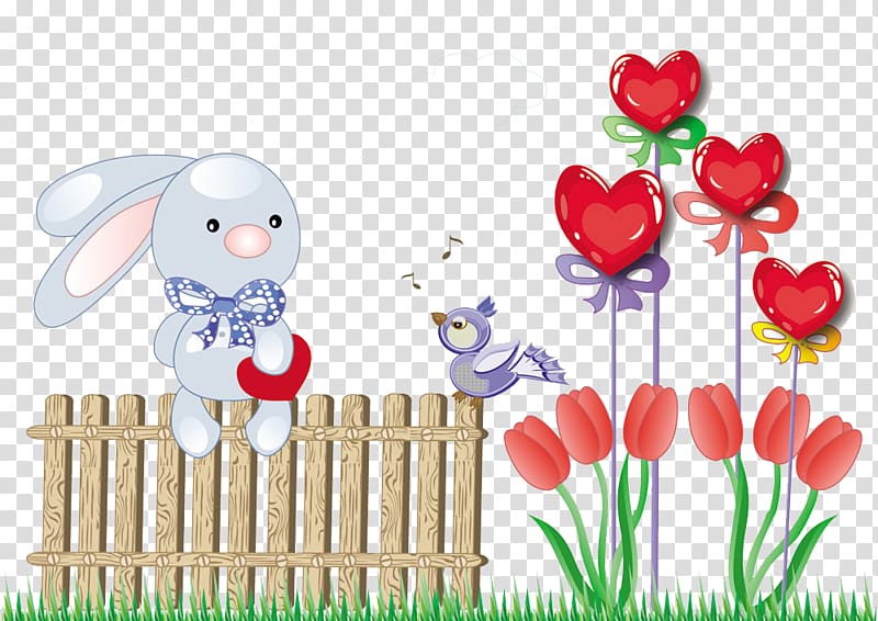 Vinegar valentines , Bunny and love transparent background PNG clipart
