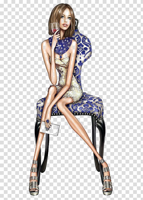 Fashion sketchbook Fashion illustration Drawing Illustration, Fashion girl with short hair transparent background PNG clipart