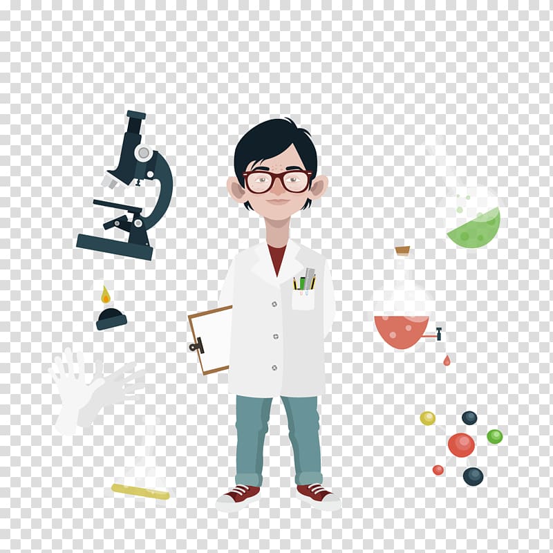 Scientist in lab gown illustration, Euclidean Scientist Science ...