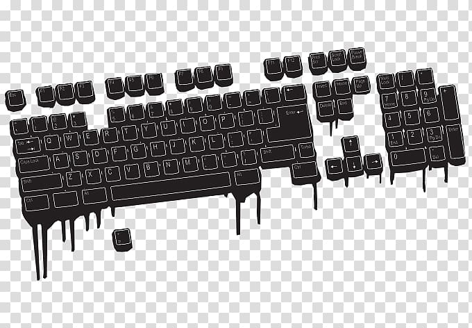 Computer keyboard Wall decal Sticker, keyboard transparent background PNG clipart