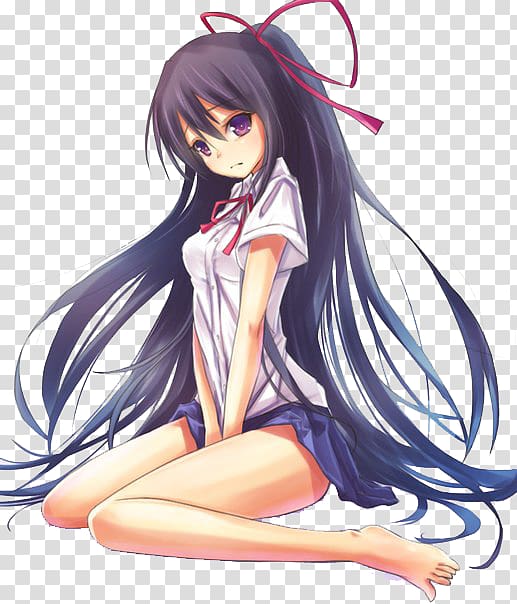 Anime Black hair Date A Live 次元 Hime cut, Anime transparent background PNG clipart