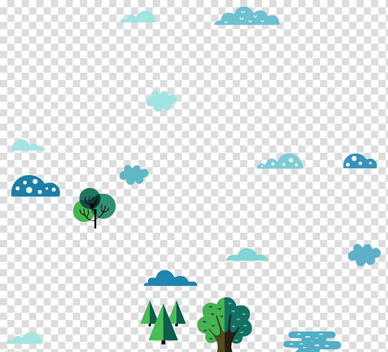 Flat design, cloud forest transparent background PNG clipart