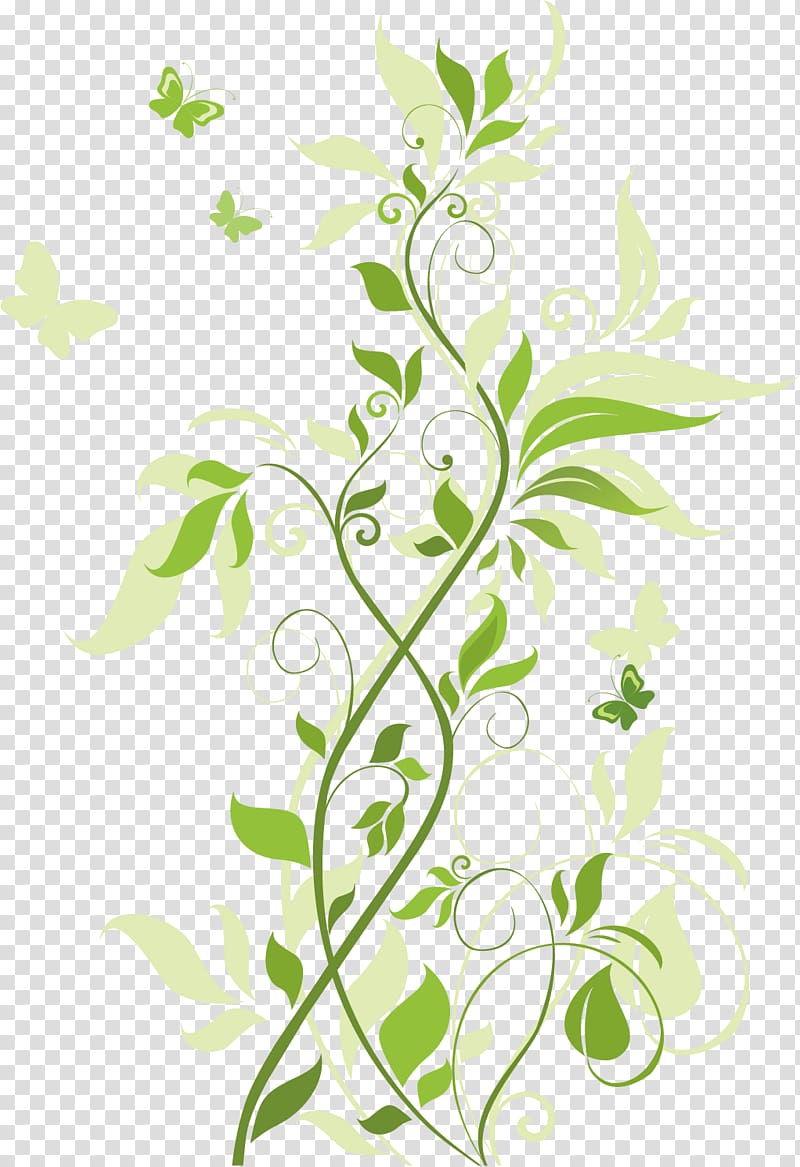green leafed plant illustration, Euclidean , Light green background poster pattern material transparent background PNG clipart