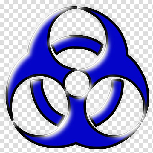 biohazard symbol blue