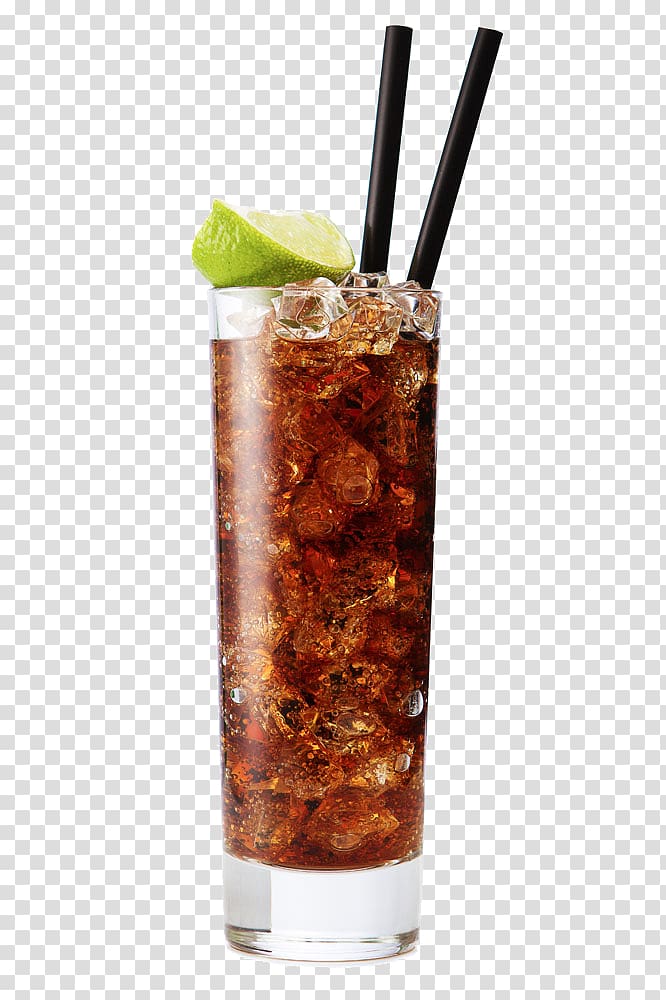 clear drinking glass, Rum and Coke Cocktail Daiquiri Mojito Vodka, Drink transparent background PNG clipart