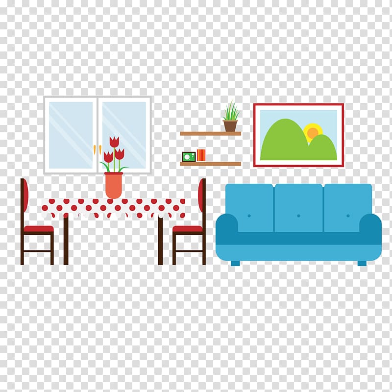 Table Room Chair, Neat small apartment living room transparent background PNG clipart