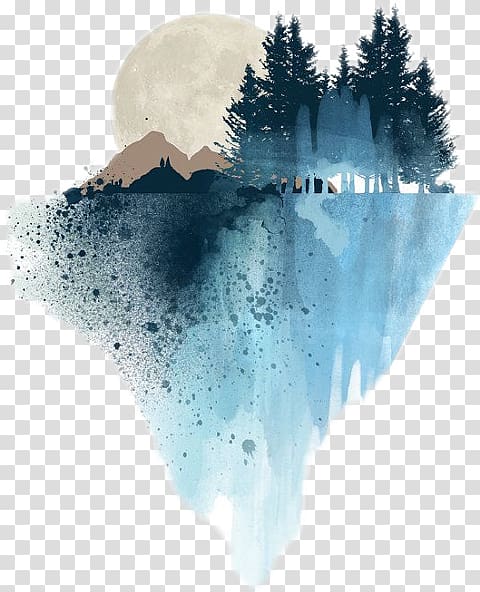 forest painting, Watercolor painting Art Drawing Landscape painting, painting transparent background PNG clipart