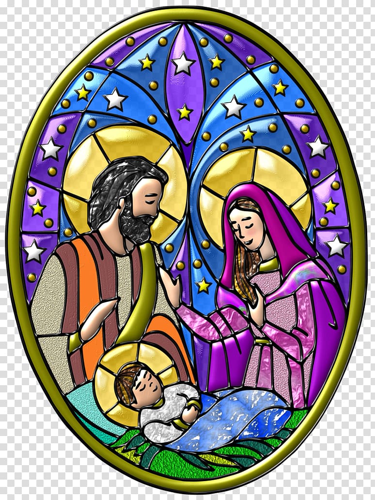Stained glass Manger Christmas , christmas transparent background PNG clipart