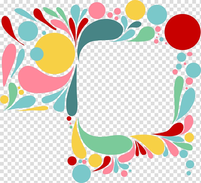 multicolored borderline, Color drop frame transparent background PNG clipart