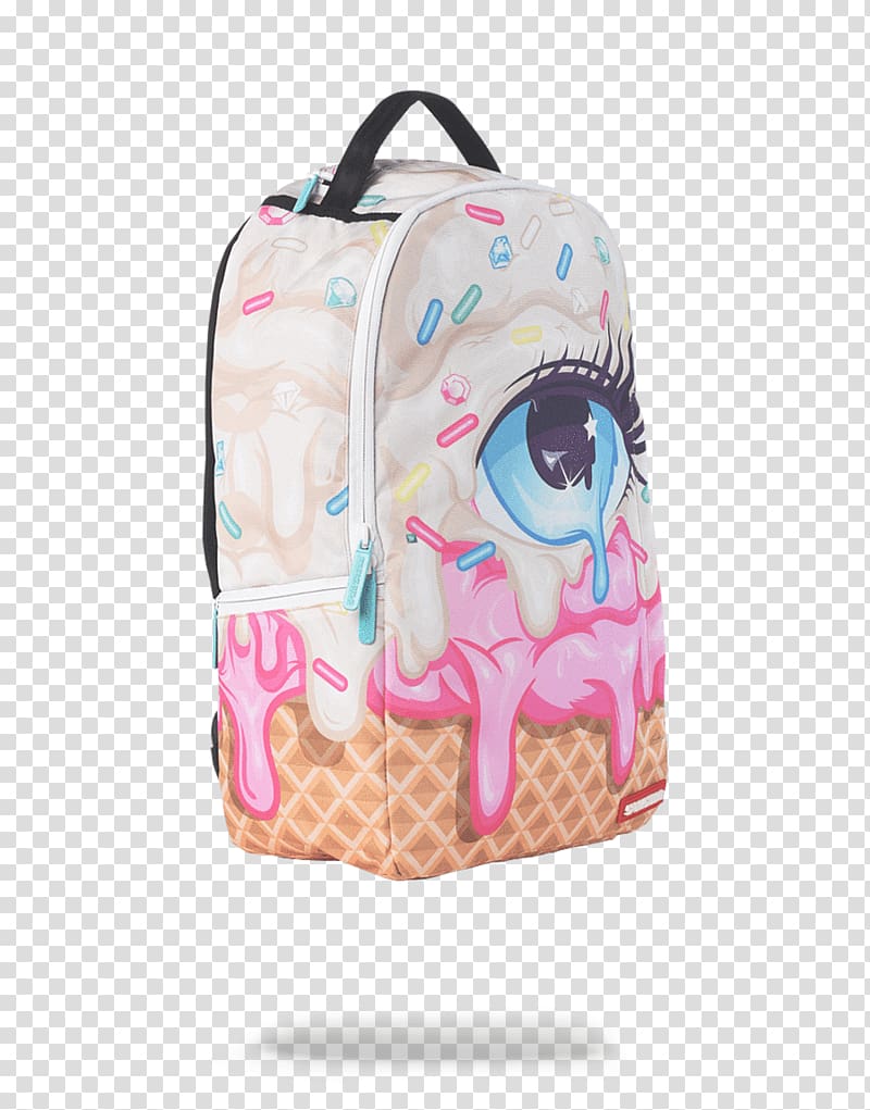 Sprayground Backpack Handbag Ice cream, Double Rainbow Spongebob transparent background PNG clipart