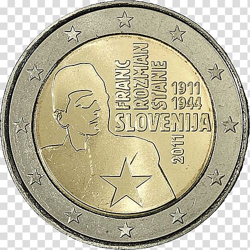 2 euro coin Slovenian euro coins 2 euro commemorative coins, Coin transparent background PNG clipart