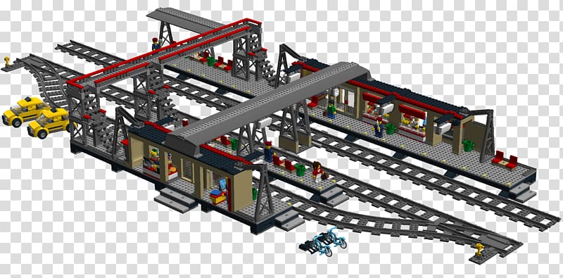 Train station Rail transport LEGO Construction set, train transparent background PNG clipart