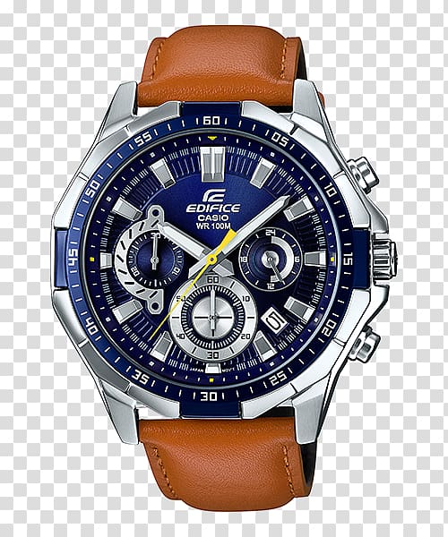 Watch Casio Edifice Clock Leather, watch transparent background PNG clipart