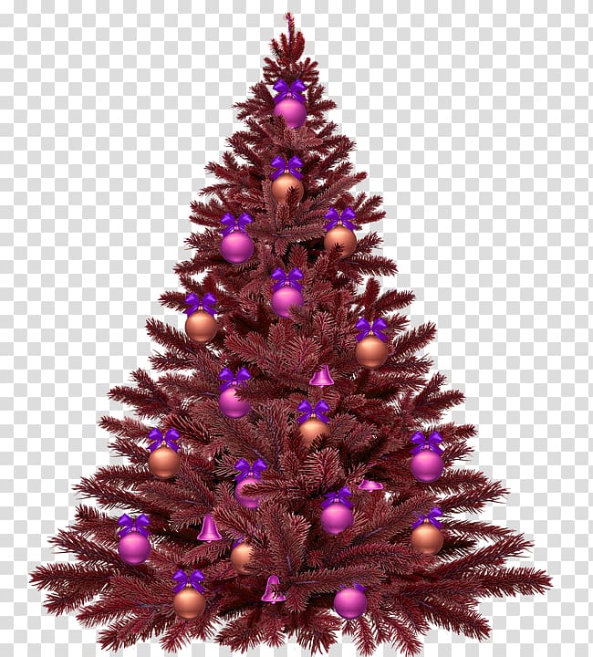 Artificial Christmas tree Christmas ornament, purple background transparent background PNG clipart