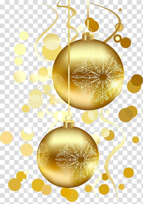 Gold , Hand-painted iron ball golden snowflakes dot pattern transparent background PNG clipart