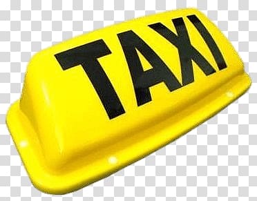 yellow and black Taxi light, Taxi Sign transparent background PNG clipart