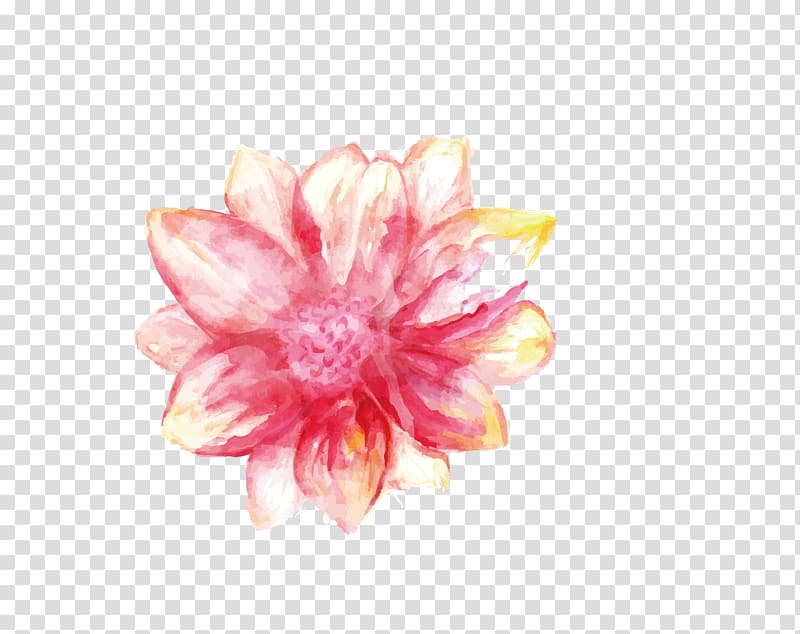 pink petaled flower , Pink hand-painted flowers transparent background PNG clipart