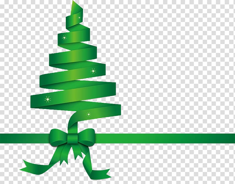 Christmas tree Green ribbon , Green Ribbon Christmas Tree transparent background PNG clipart