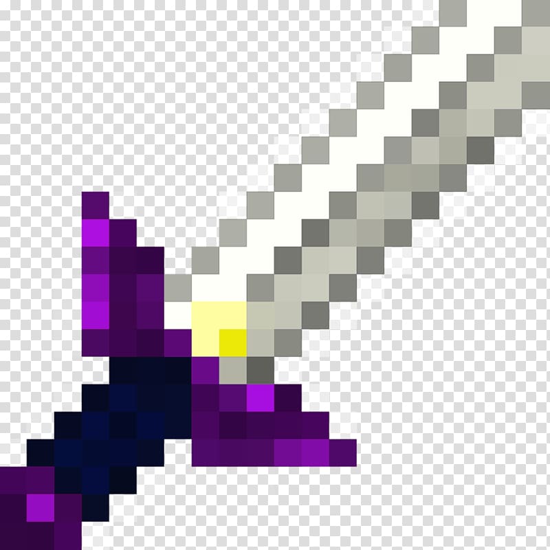 gray sword with purple and black handle minecraft , Minecraft Video game Item Mod Sword, Minecraft transparent background PNG clipart