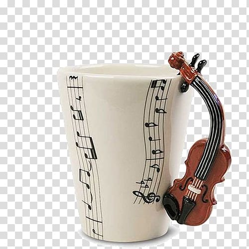 Coffee cup Mug Violin Ceramic, cup transparent background PNG clipart
