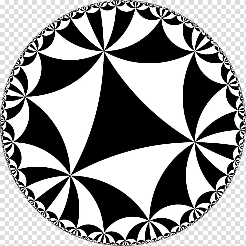 Hyperbolic geometry Plane Tessellation Triangle group, Plane transparent background PNG clipart