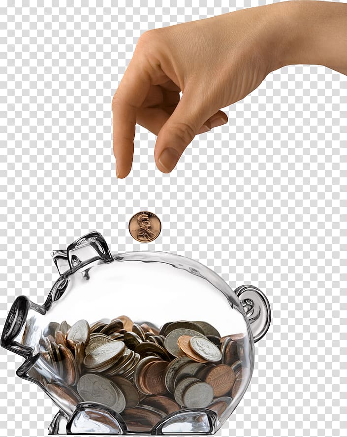 clear glass piggy bank illustration, Saving Money Debt Funding Bank, Save money into the pig piggy bank transparent background PNG clipart