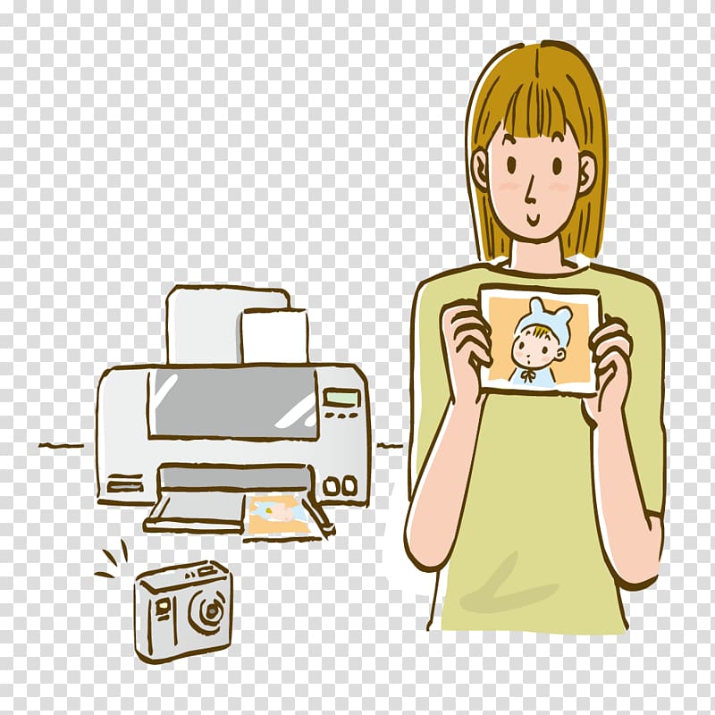 Illustration, Women printing transparent background PNG clipart