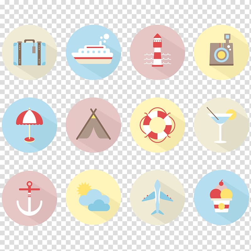 Icon, Round travel icons material transparent background PNG clipart