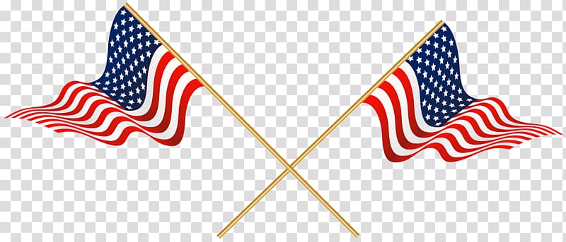 two USA flags , Nordic Cross flag Flag of the United States , USA Crossed Flags transparent background PNG clipart