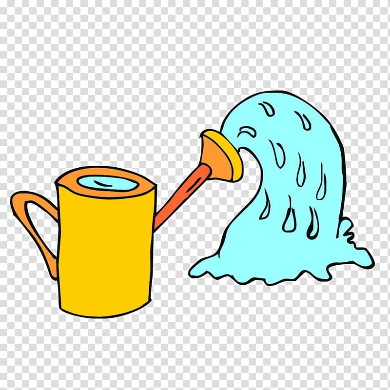 Watering can Drawing Garden , Cartoon kettle material transparent background PNG clipart
