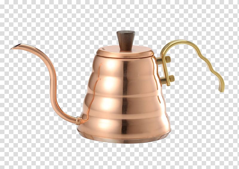 Brewed coffee Kettle Copper Hario, kettle transparent background PNG clipart