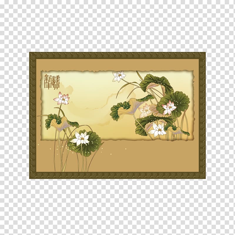 Chinese New Year Wish Holiday , Retro lotus transparent background PNG clipart