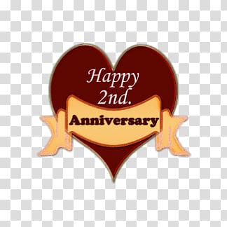 happy 2nd anniversary illustration, Happy 2nd Anniversary Heart transparent background PNG clipart