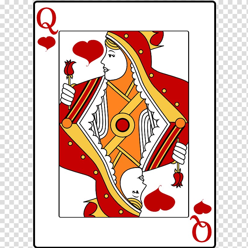 Queen of Hearts Playing card , People Playing Cards transparent background PNG clipart