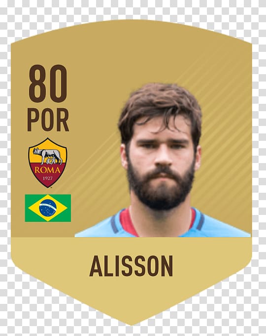 Alisson Becker FIFA 18 Serie A A.S. Roma EA Sports, alisson becker transparent background PNG clipart