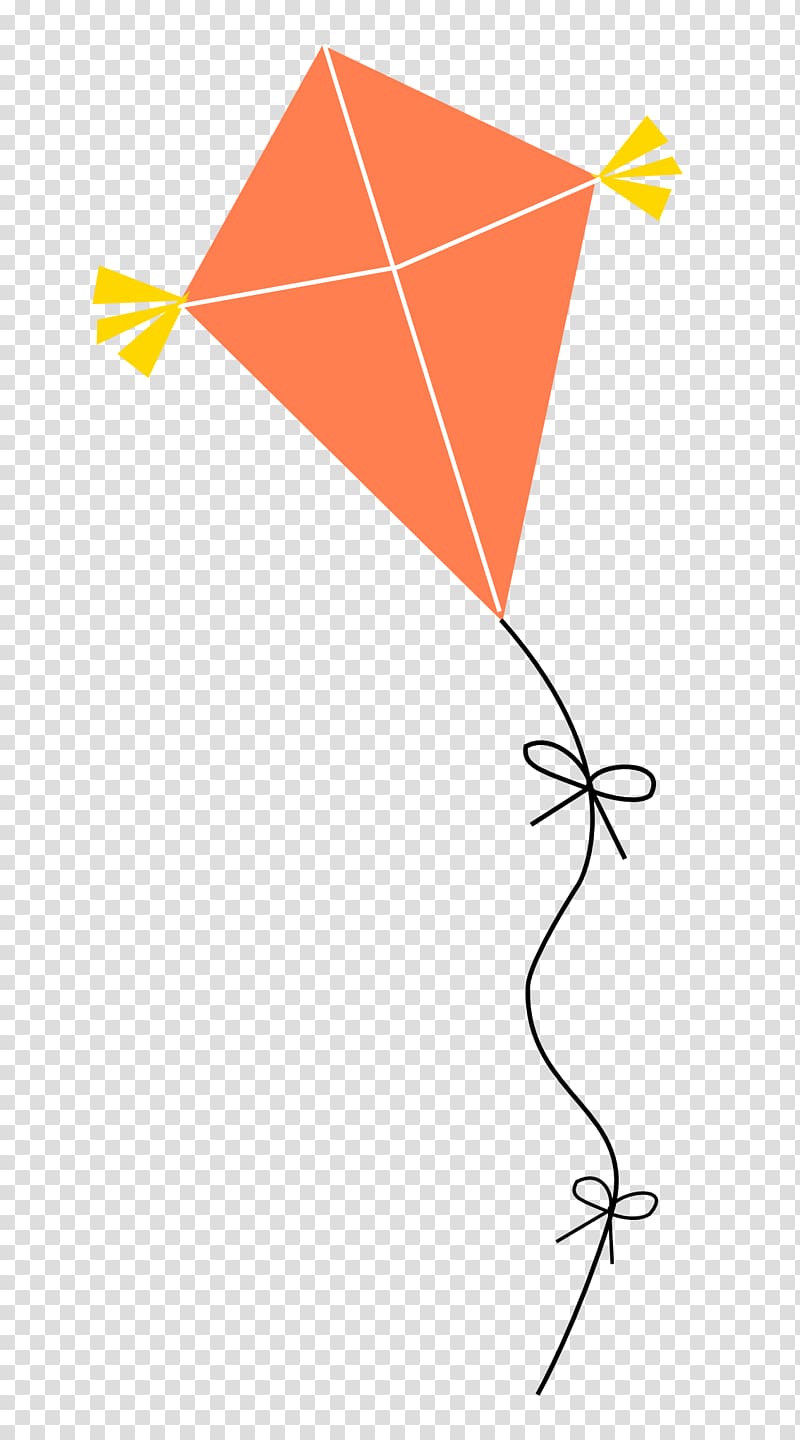 orange and yellow kite illustration, Paper Triangle Area Point, Kite transparent background PNG clipart