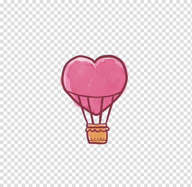 Valentine\'s Day Love Heart, Love hot air balloon transparent background PNG clipart