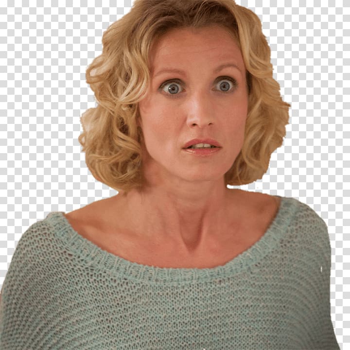 woman wearing gray scoop-neck top, Alexandra Lamy Surprised transparent background PNG clipart