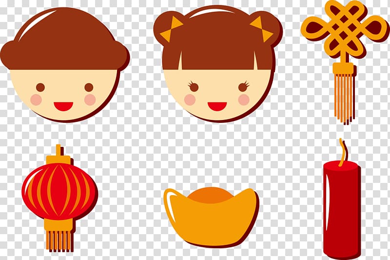 Chinese New Year Festival Doll, China Wind festive holiday material transparent background PNG clipart
