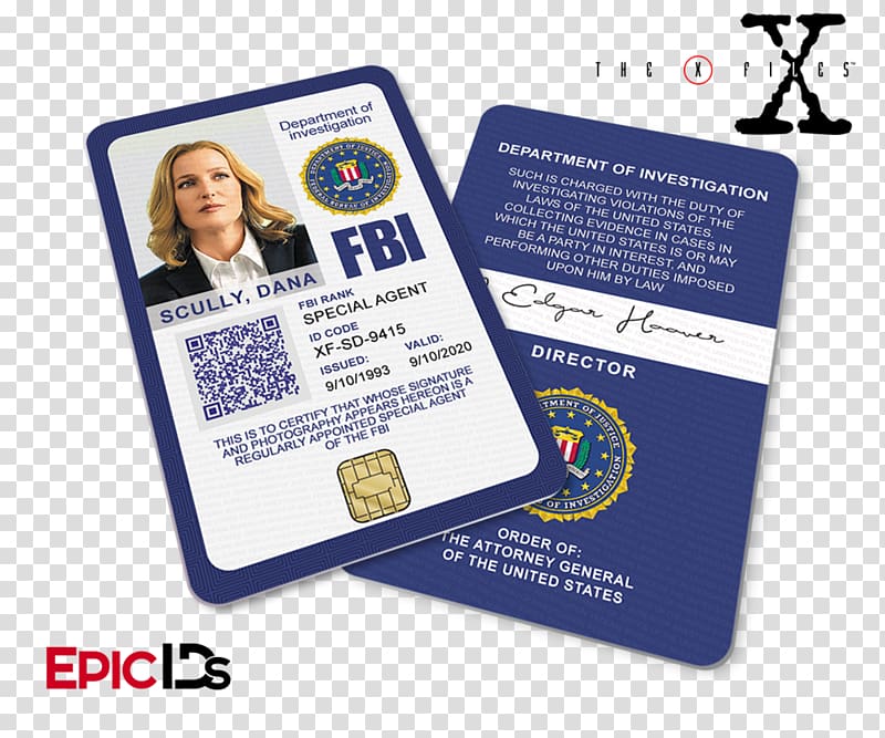 Dana Scully Fox Mulder The X-Files Special agent Federal Bureau of Investigation, badge agent secret transparent background PNG clipart