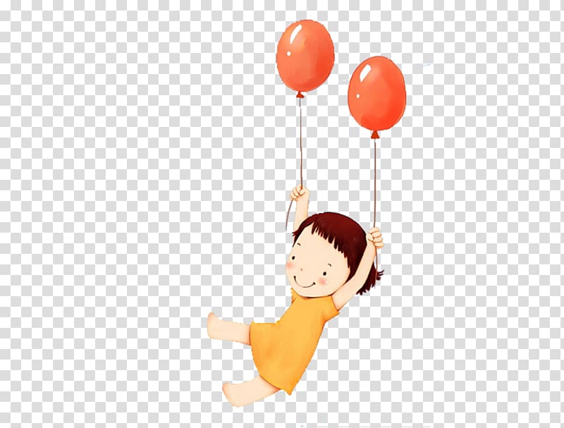 Balloons Fly Block The Ball Child, Balloon Girl transparent background PNG clipart