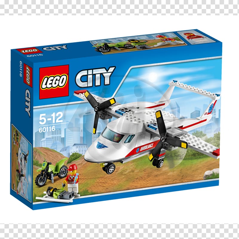 Airplane LEGO 60116 City Ambulance Plane Amazon.com Toy, Lego city transparent background PNG clipart