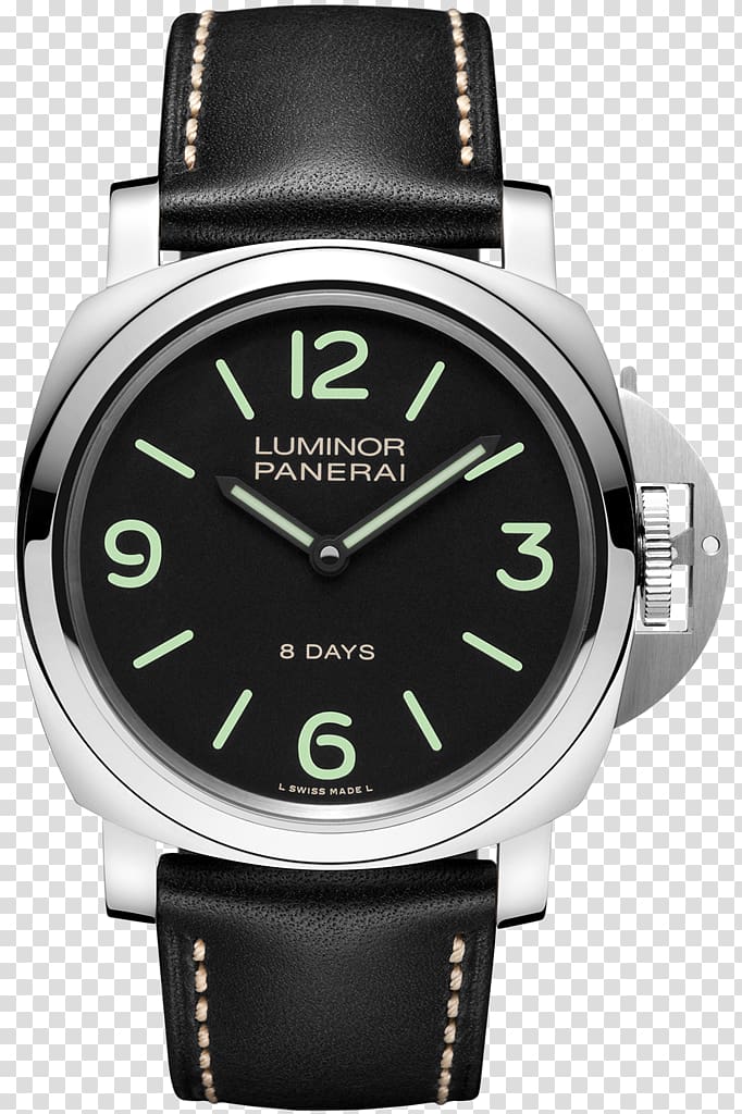 Panerai Luminor Base 8 Days Acciaio Watch Panerai Men's Luminor Marina 1950 3 Days Strap, watch transparent background PNG clipart