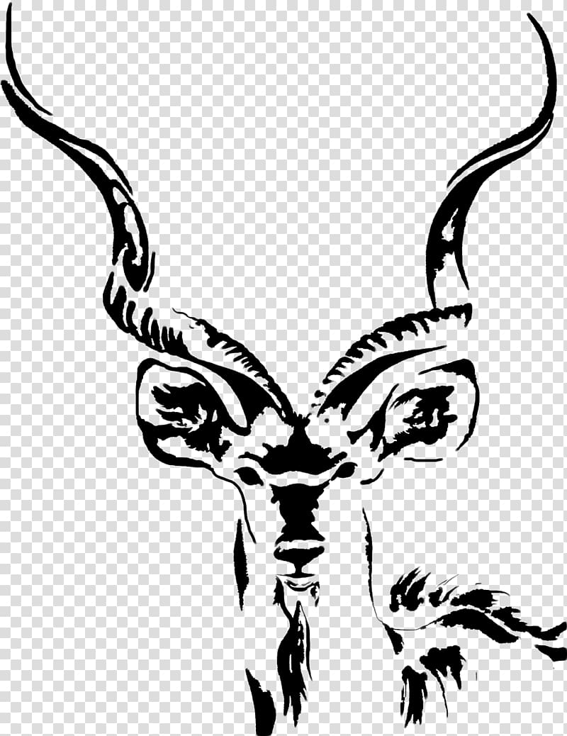 Greater kudu Drawing African wild dog Antelope, baboon transparent background PNG clipart