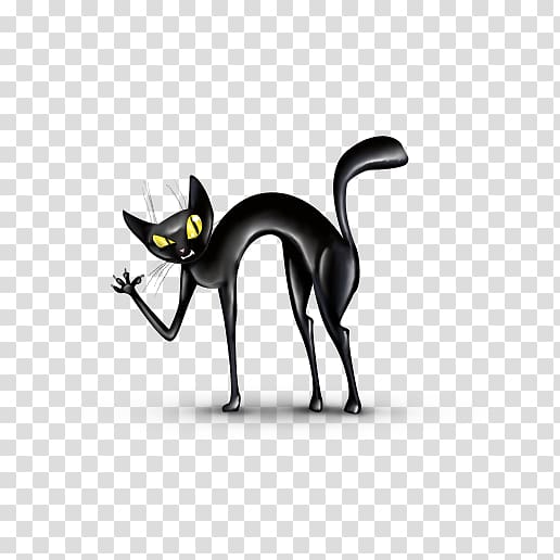 Cat Halloween , Cartoon black cat transparent background PNG clipart