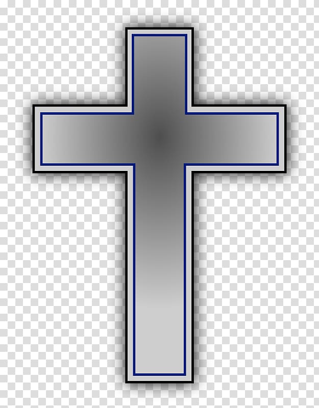 Christian cross , Silver Cross transparent background PNG clipart